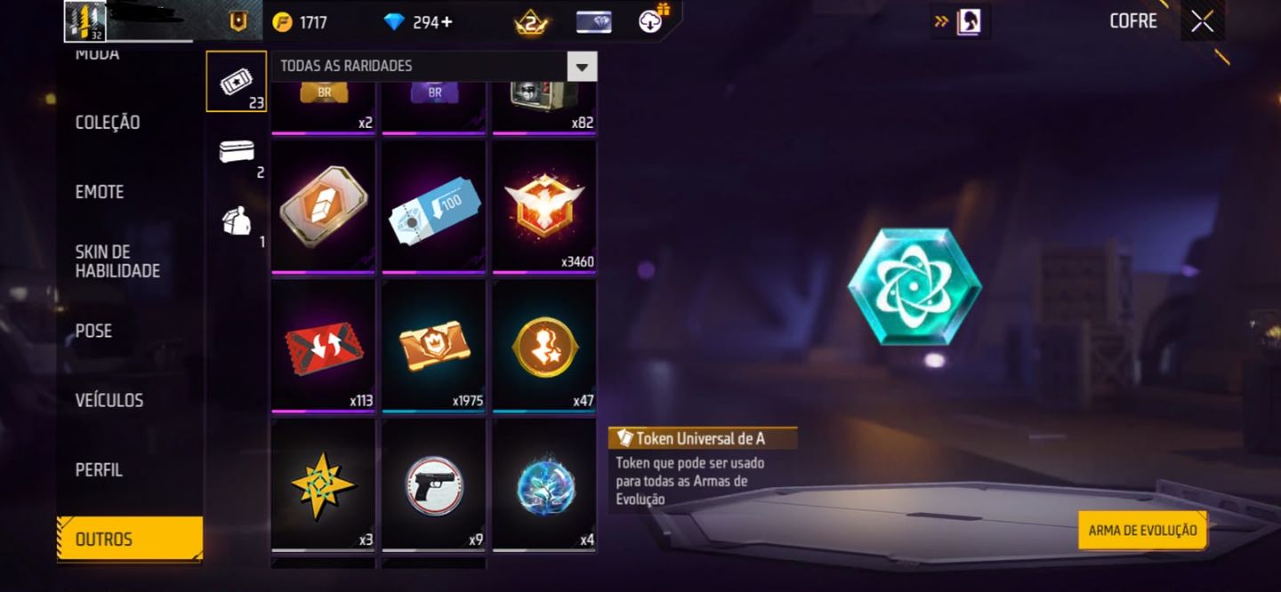 CONTA DE FREE FIRE COM ITACHI E 290 DIAMANTES NA CONTA!