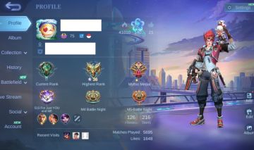 Conta Mobile Legends / VALENTINE Claude / P.ACE Fanny /SPONGEBOB Cyclops