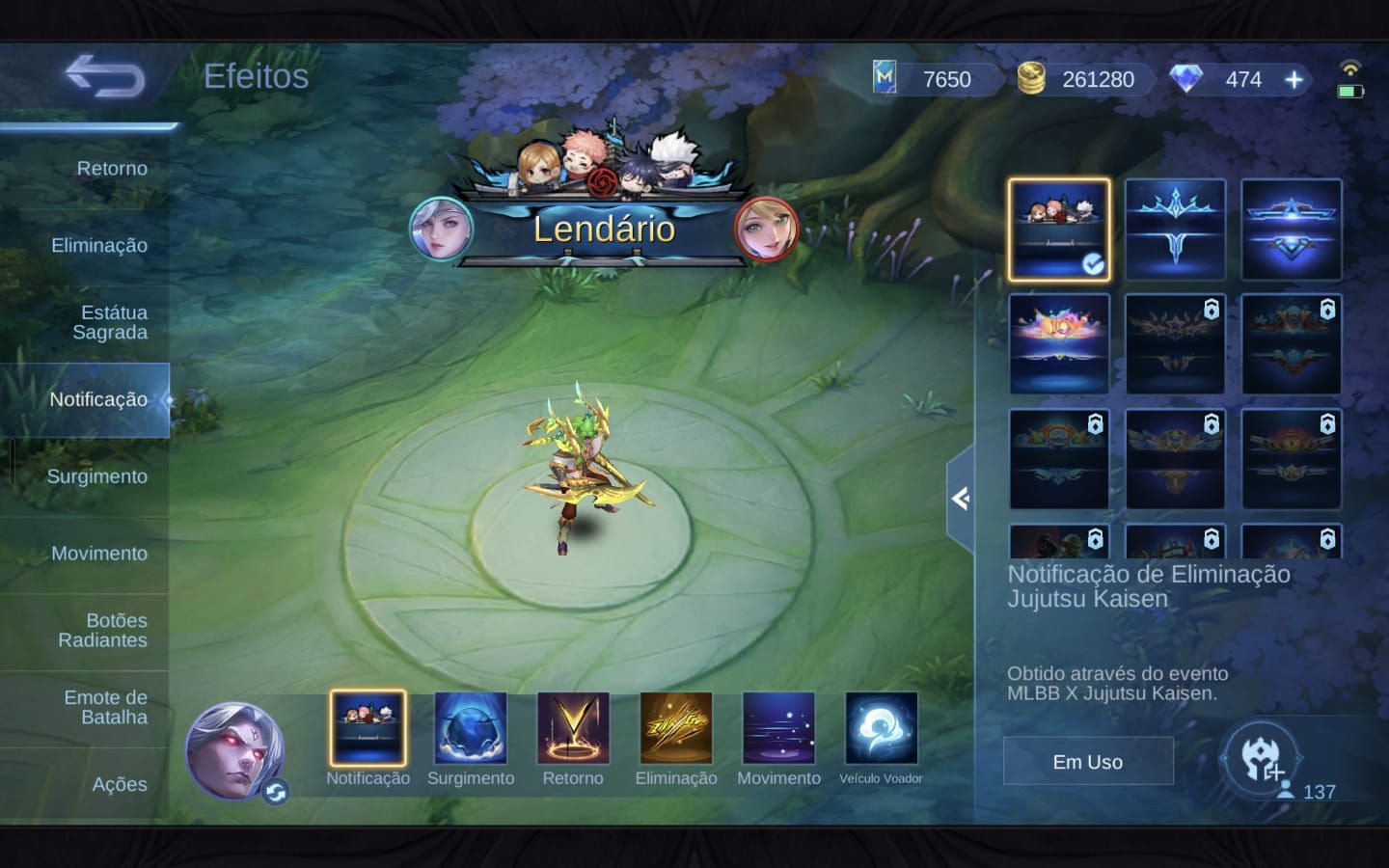CONTA MOBILE LEGENDS À VENDA ALTA EXPERIÊNCIA | GLÓRIA MÍTICA | 251 SKINS