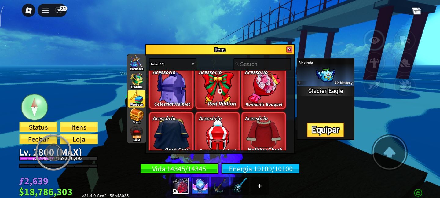 CONTA TOP FULL RARA NO BLOX FRUITS