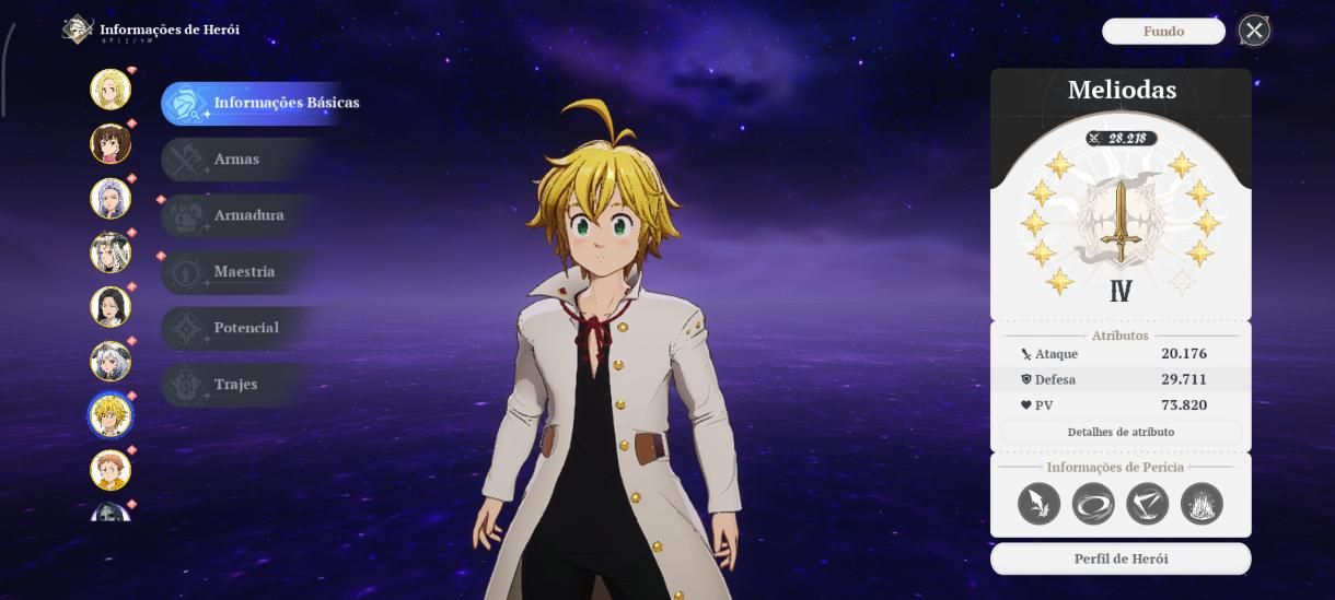 Conta de the seven deadly sins mutio forte,personagens c7 e c9 servidor américa