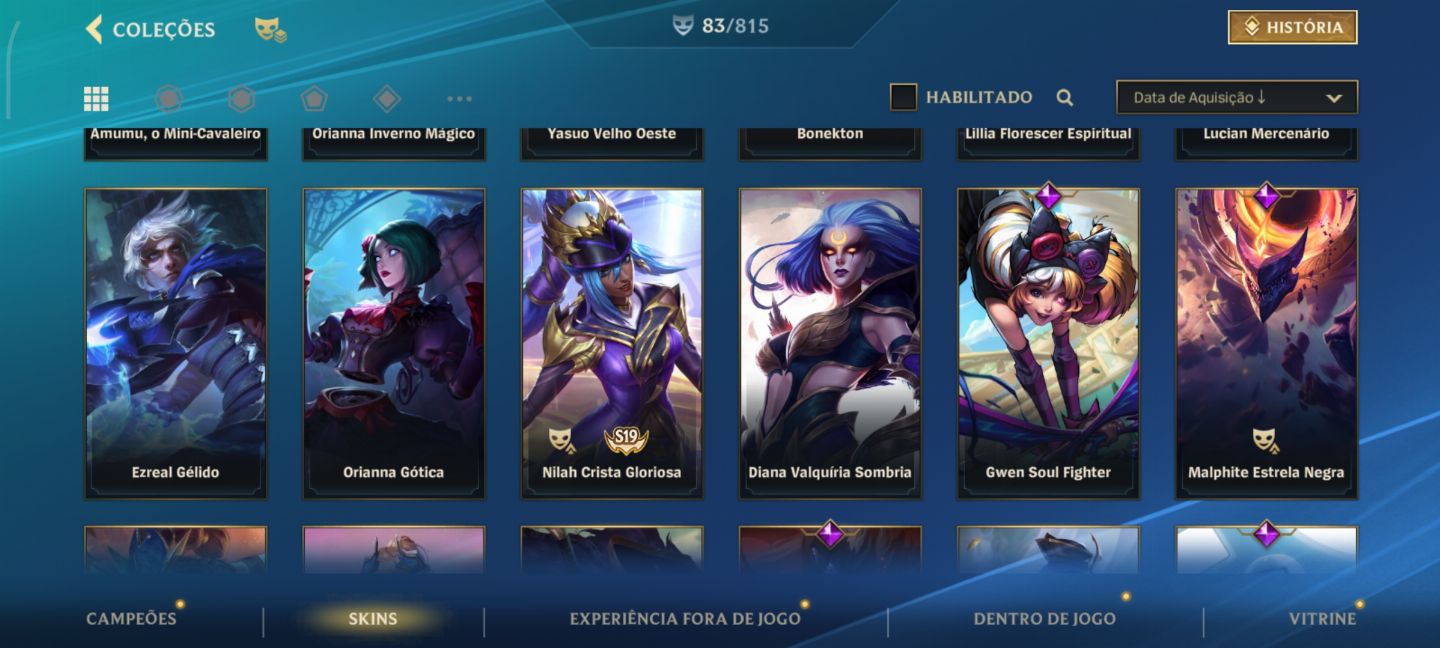 Conta lol com ótimas skins