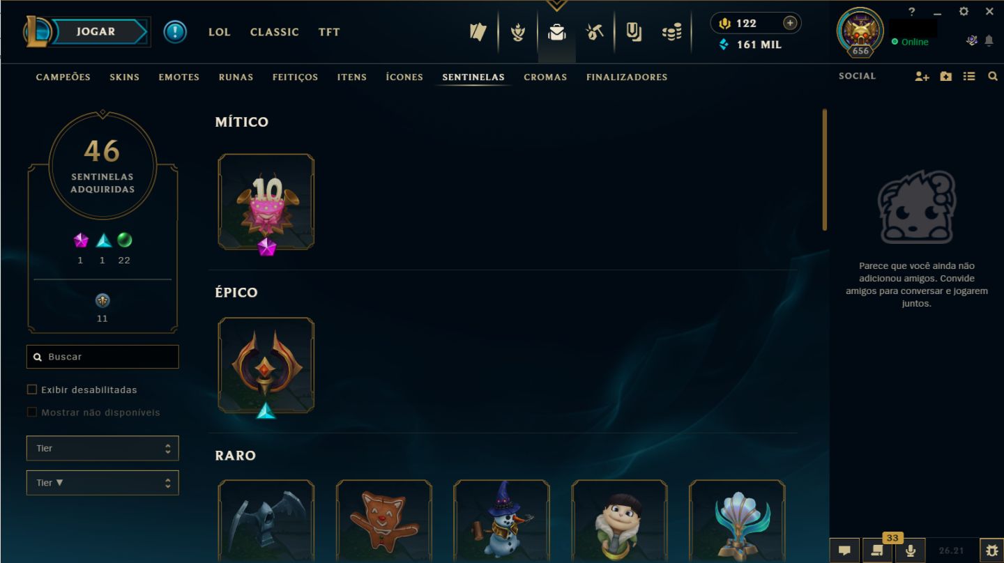 Lol Antiga Rara 2014 | 446 Skins + 41 Skins Vava | Prata 3/Unranked