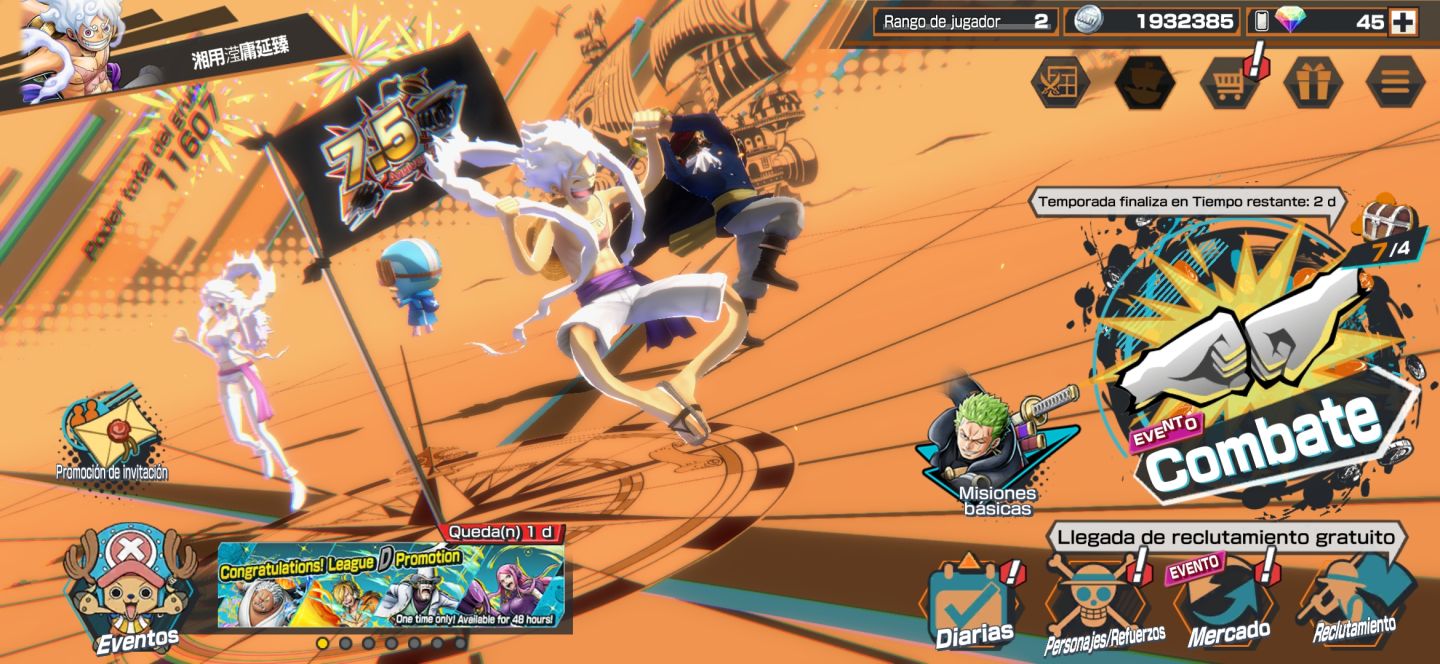 Conta iniciante de one piece bounty rush para sair rápida
