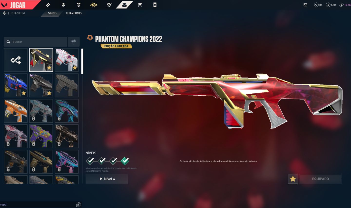 CONTA VALORANT com skin champions 2022