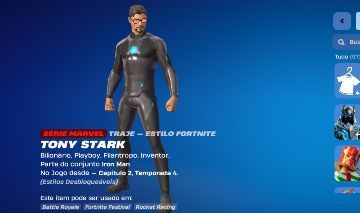 Conta Fortnite com tony stark + 97 skins + 8 picaretas tryhard + 500vbucks