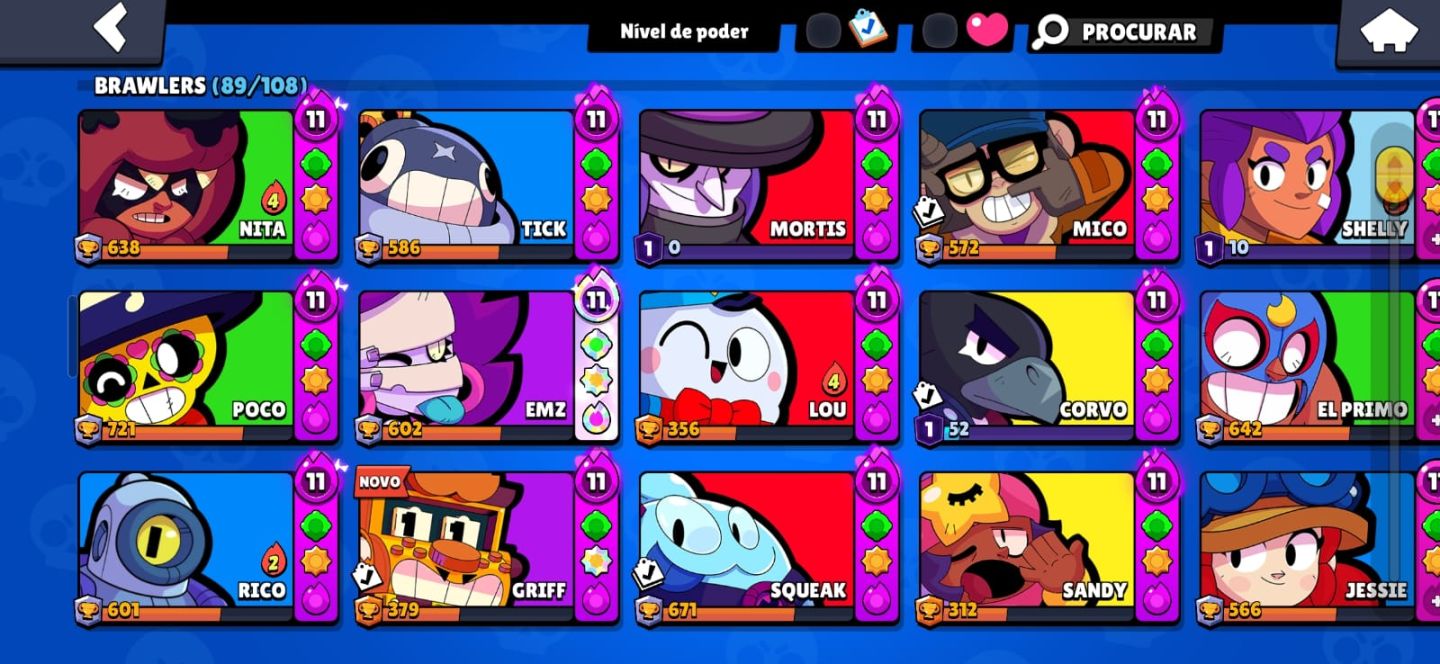 Conta Brawl Stars - Antiga 2018 - Muitos Passes e Skins