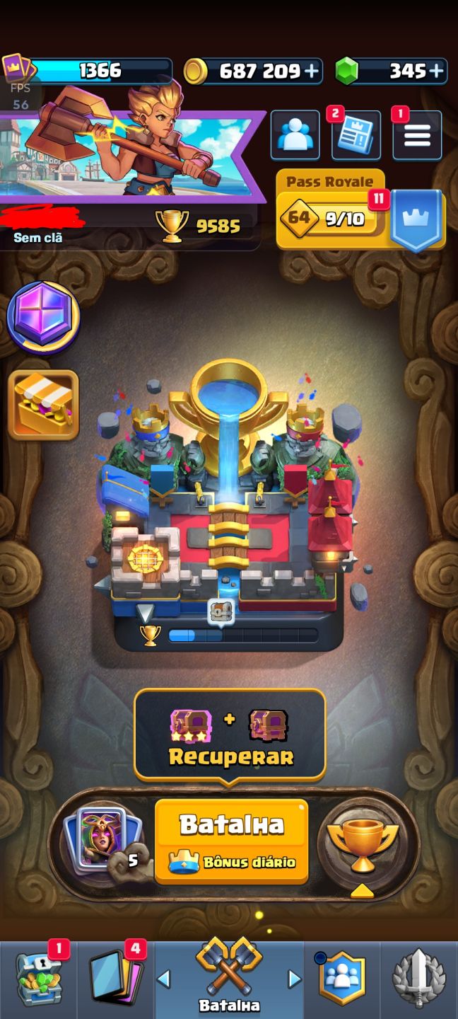 Conta de Clash Royale Arena 24