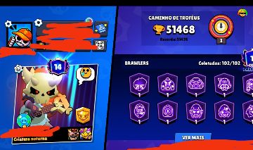 Conta de brawl stars com 51468 troféus +varios outros itens