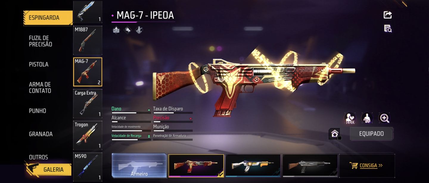 Conta de Free Fire LVL 46 + 158 Gemas