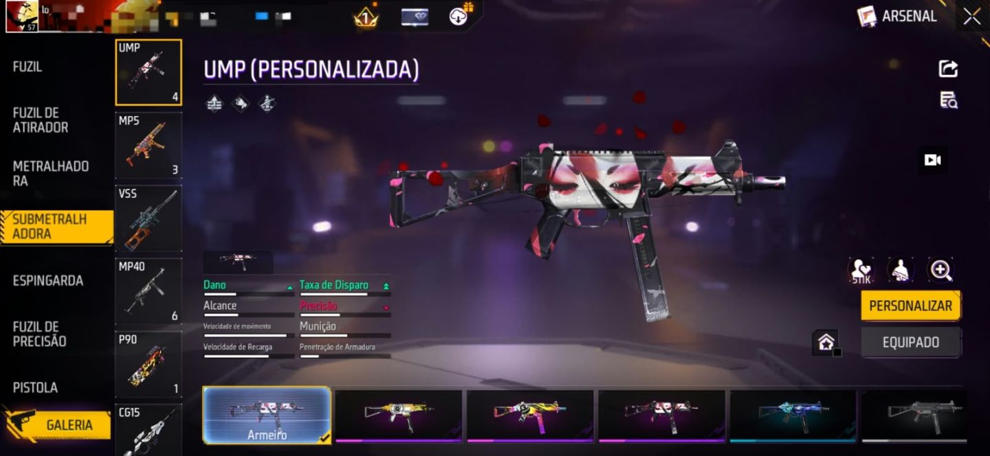 Conjunto Minato + Punho Soberano + UMP, MP40 e XM8 Atributadas Permanentes