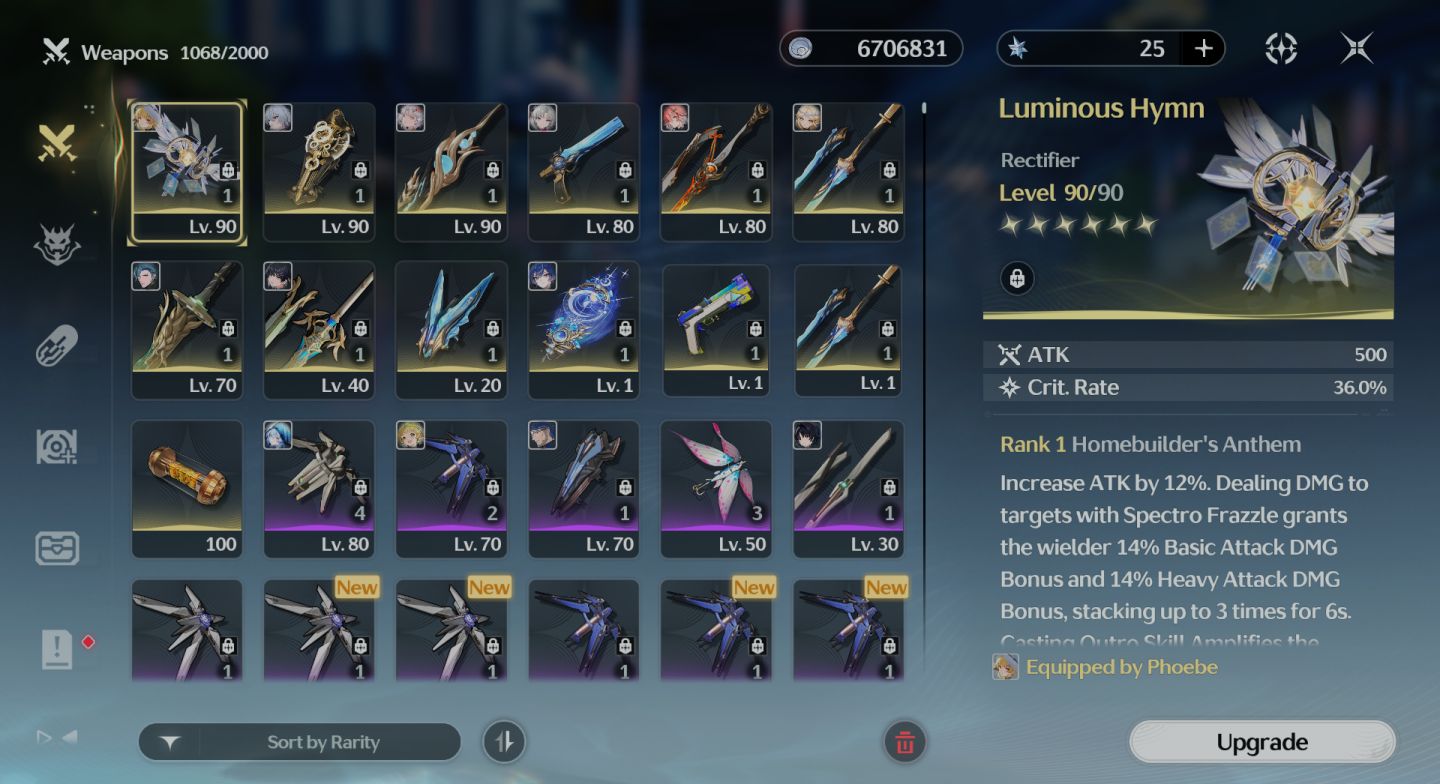 Conta de Wuwa com 23 T5 + Skin da Jinhsi + bis entre outros Bis