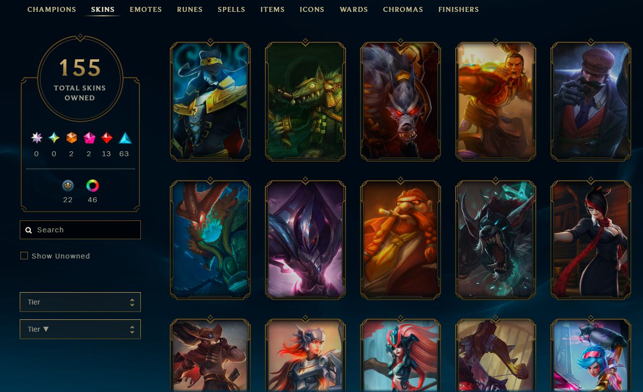 CONTA NÍVEL 258 ESMERALDA 4 HONRA 5 155 SKINS