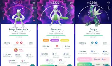 CONTINHA MEGA MEWTWO SHINY TRAJES E EVENTOS RAROS PERFEITO - POKEMON GO