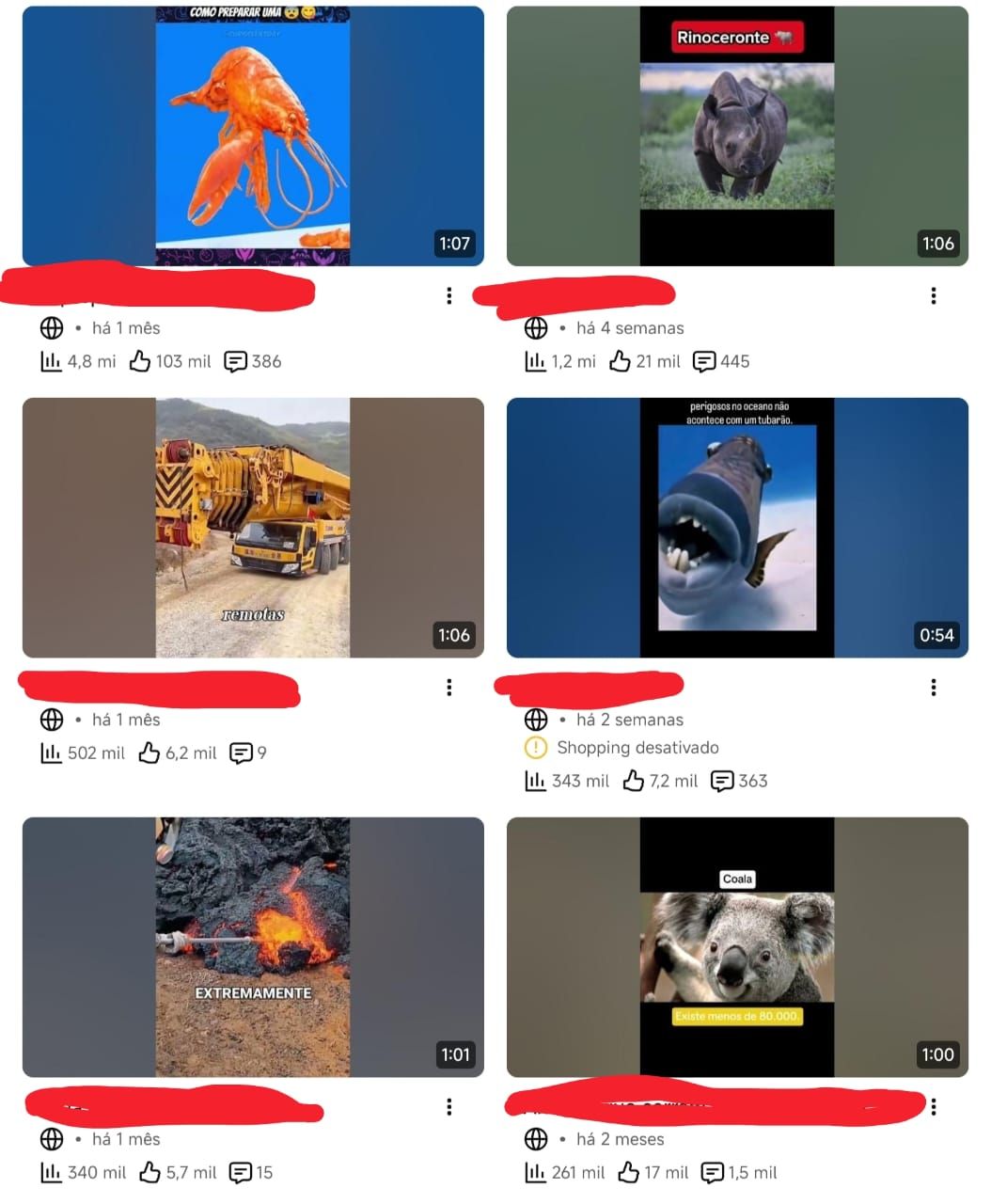 CANAL DO YOUTUBE 68K+ INSCRITOS Não monetizado