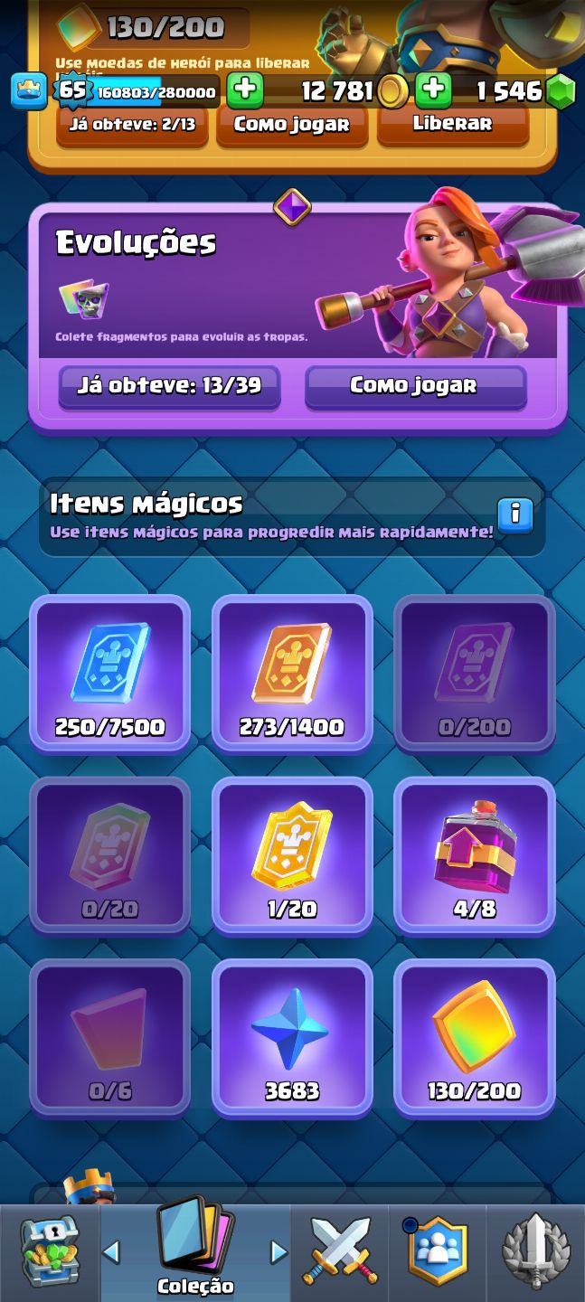 CONTA CLASH ROYALE - MUITAS CARTAS MAXIMIZADAS + ITENS RAROS