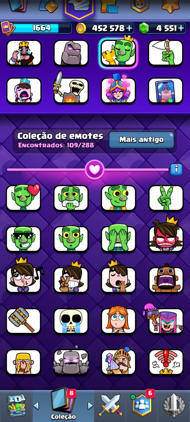 Conta Clash Royale de 9 anos com emblemas e emojis raros