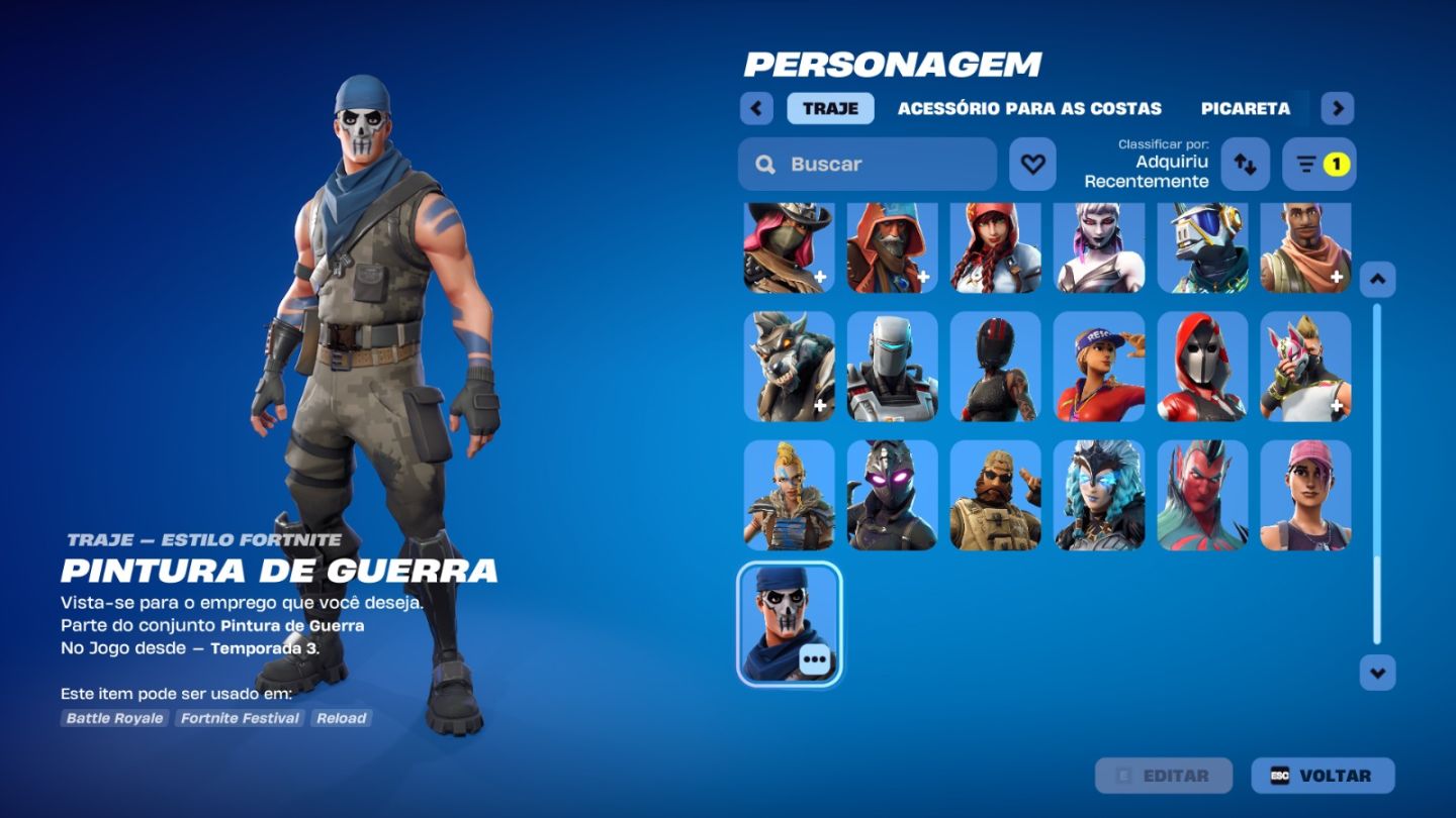 Conta Fortnite com varios personagens lendarios