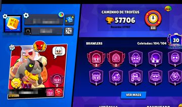 Conta de Brawl Stars + Conta de Clash Royale 9.000 Troféus Queima de Stock!