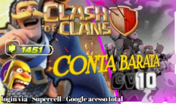 Conta Clash of clans | CV 10 1500 GEMAS