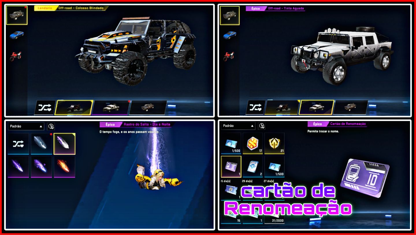 Conta Blood, Bastão, Chinelo, Skins de armas Eterna e Ultra, Skins de Strikers +