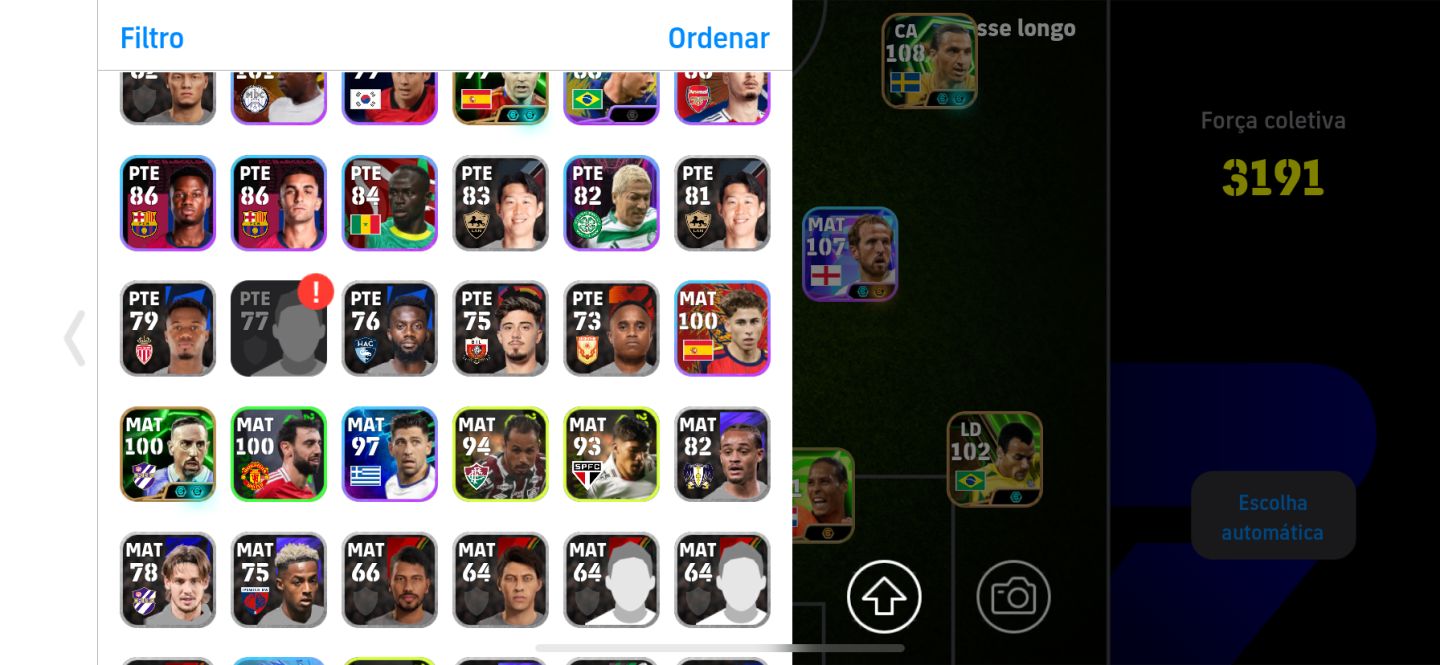 MEGA CONTA DE EFOOTBALL (zlatan 108,L.suarez 104 etc)