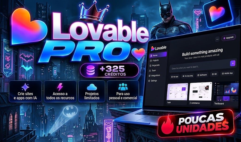 [PROMOÇÃO, MELHOR PREÇO] 325 CRÉDITOS LOVABLE PRO LITE - ATIVAÇÃO EM SUA CONTA