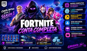 Conta Fortinite - Conta ativa desde 2017 - Passes completos Cap 1 - a partir s5.