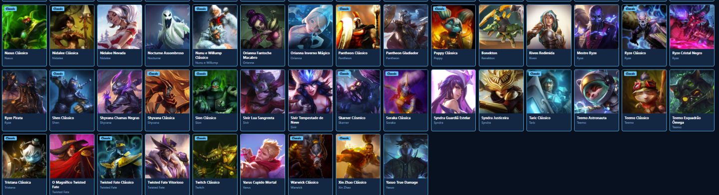 LEAGUE OF LEGENDS 96 SKINS OURO 150 CHAMPS NIVEL 80