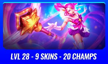 ( LVL 28 LUX GUARDIÃ ESTELAR ) 9 SKINS + 20 CHAMPS ( SERVER BR - SEM ELO )