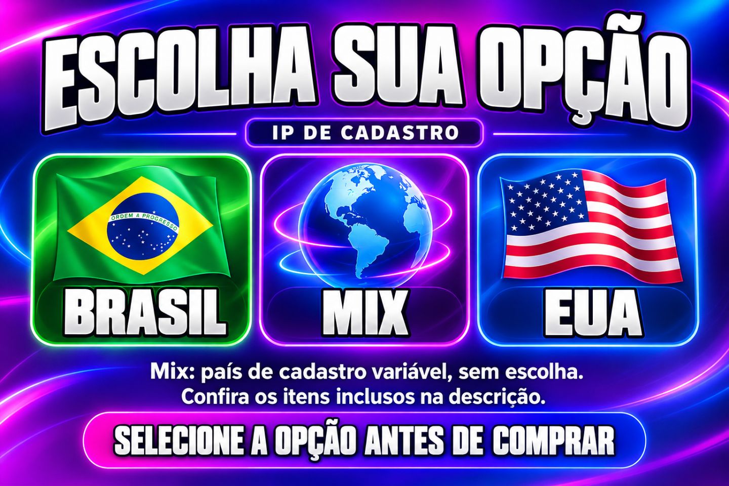 Contas Instagram | IP Brasil ou Mix | Confira as Opções