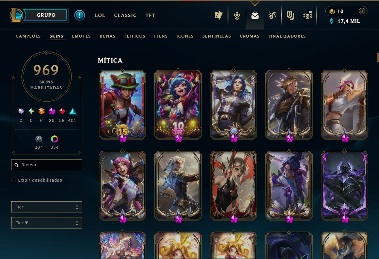 CONTA LOL DE 2013 COM 969 SKINS ELO ATUAL ESMERALDA BAIXEI PRA SAIR HOJE