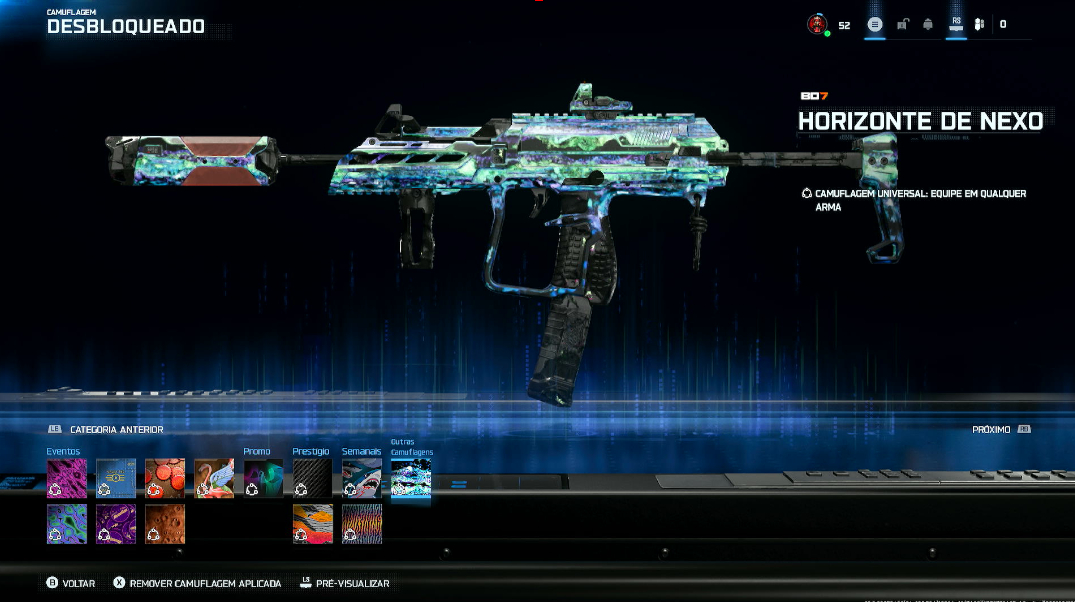 CONTAS WARZONE PRESTIGIO 9 NEXUS CAMUFLAGEM b07 WARZONE