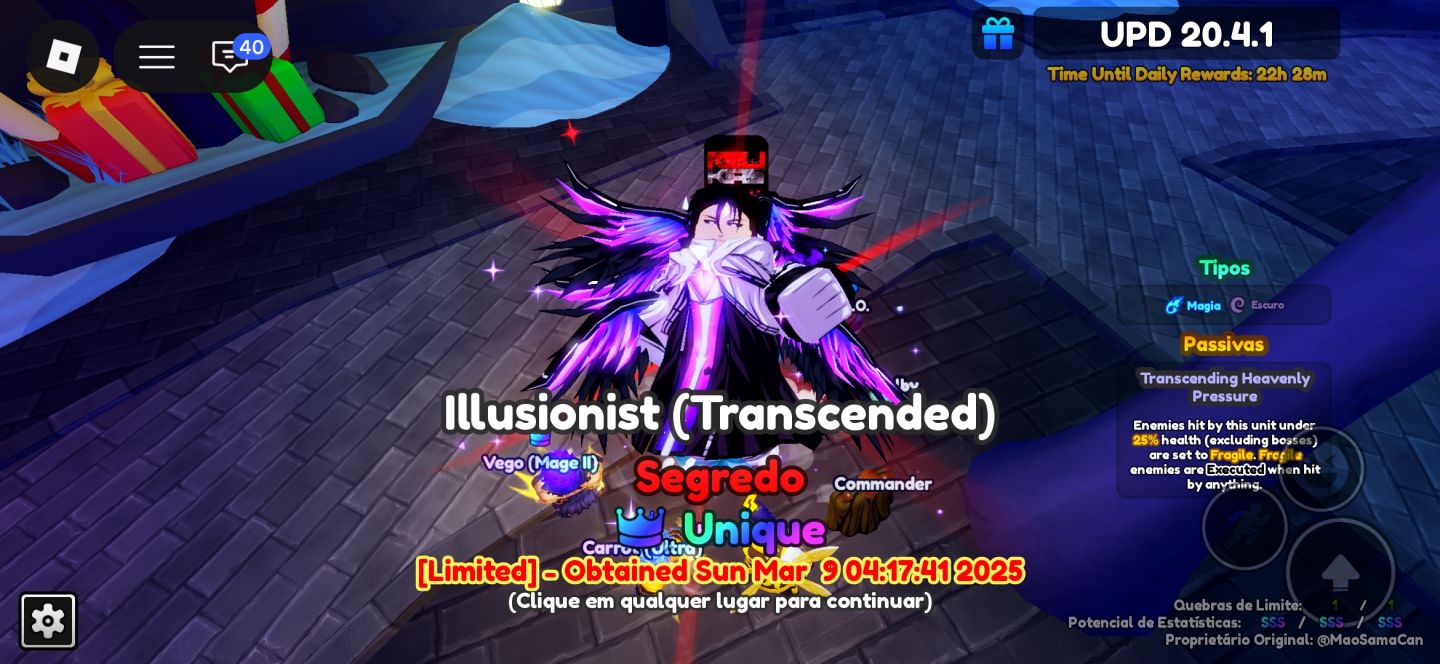 Conta anime adventures com aizen unique full SSS e fused hero double unique