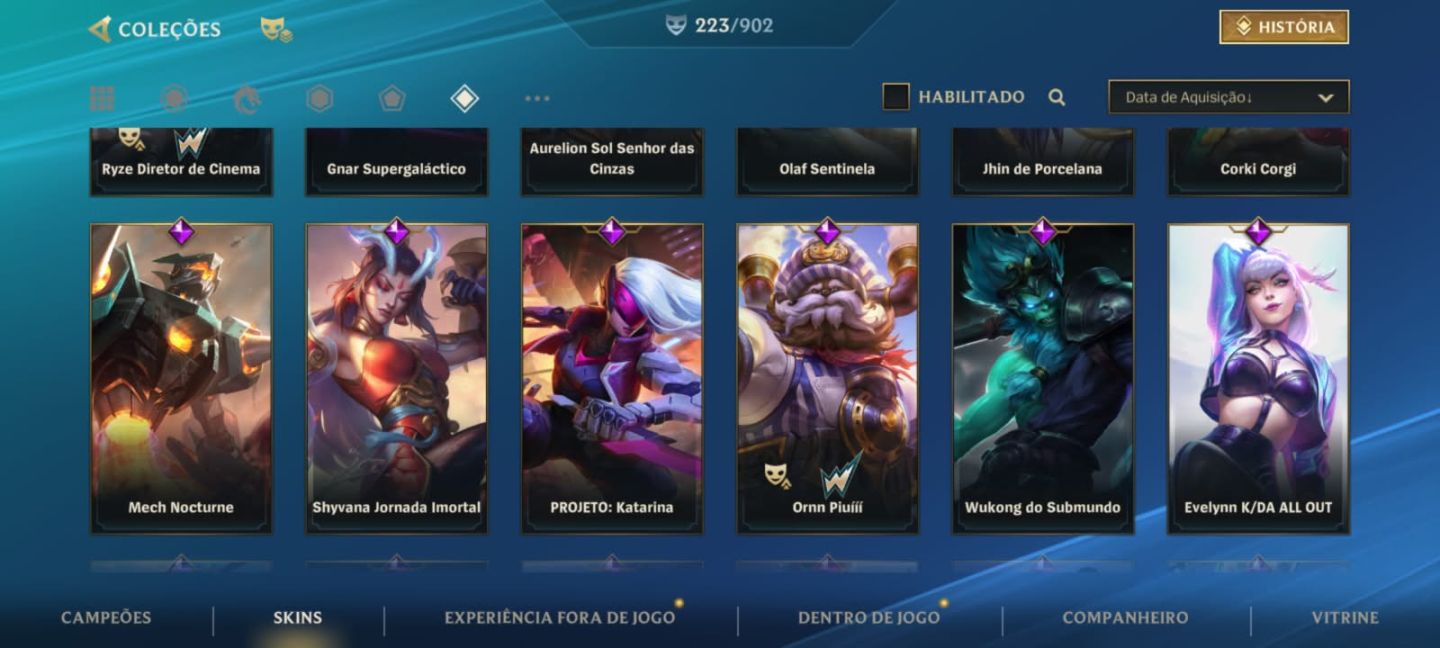 Conta à venda R$550 | 223 skins | Challenger | Passe ativo