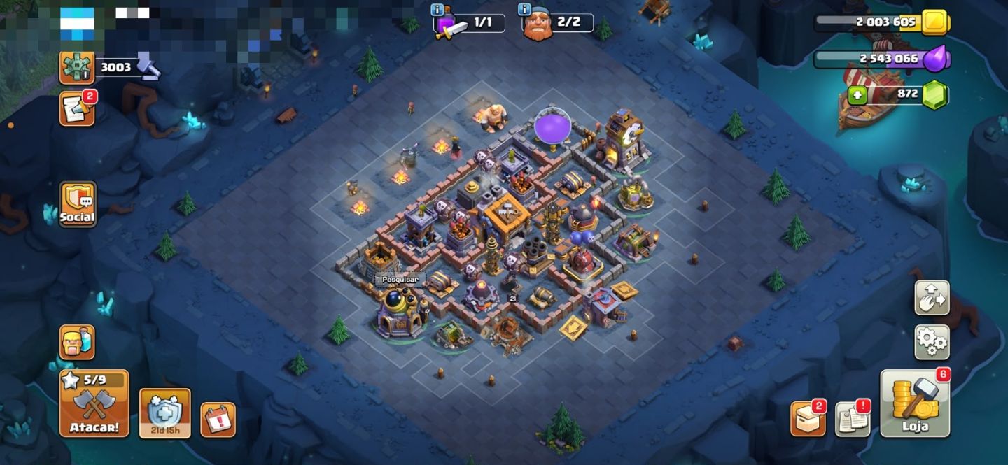 CONTA CLASH OF CLANS CC 13 quase full