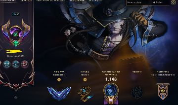 Conta lol PAX Twisted Fate + 1792 Skin e skins Raras