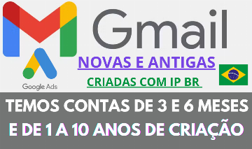 [PROMOÇÃO] CONTAS GMAIL/GOOGLE ANTIGAS E NOVAS (BOAS P/ GOOGLE ADS, ETC)