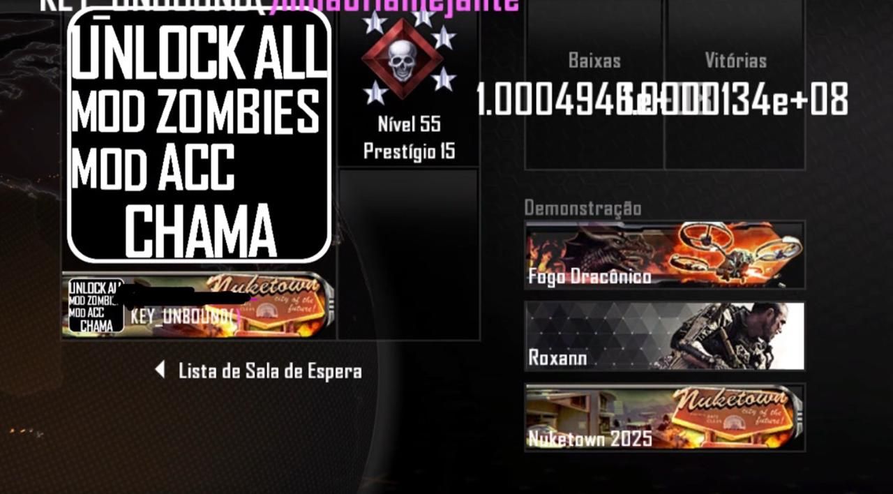 COD BO2 - VIA LOBBY OU QR CODE - UNLOCK ALL + STATS + TROFEUS + CLASSES MOD