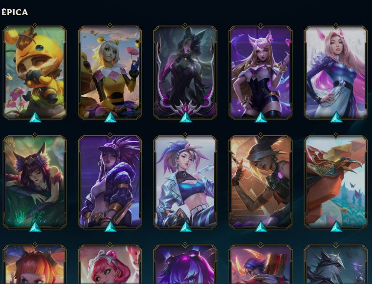 Conta LoL 453+Skins (5 Ultimate, 16 Míticas, 43 Lendárias, 226 Épicas)