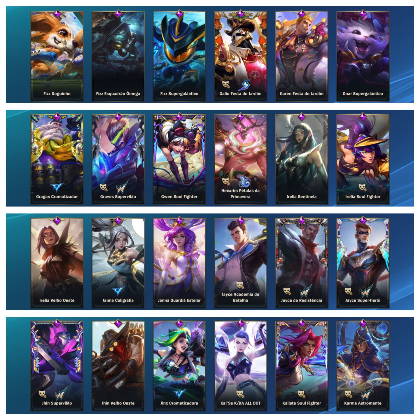 CONTA RECHEADA DE SKINS MITICAS!!! (FULL YASUO)