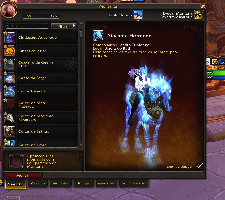 Conta completa e antiga de world of warcraft, xmog, montarias pvp