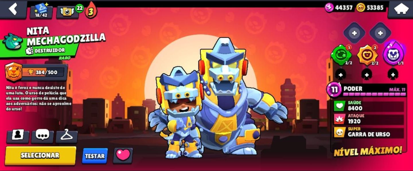 CONTA BRAWL STARS + 203 SKINS + 89K DE OURO + 186 GEMAS + BUZZ GODZILLA PRETO