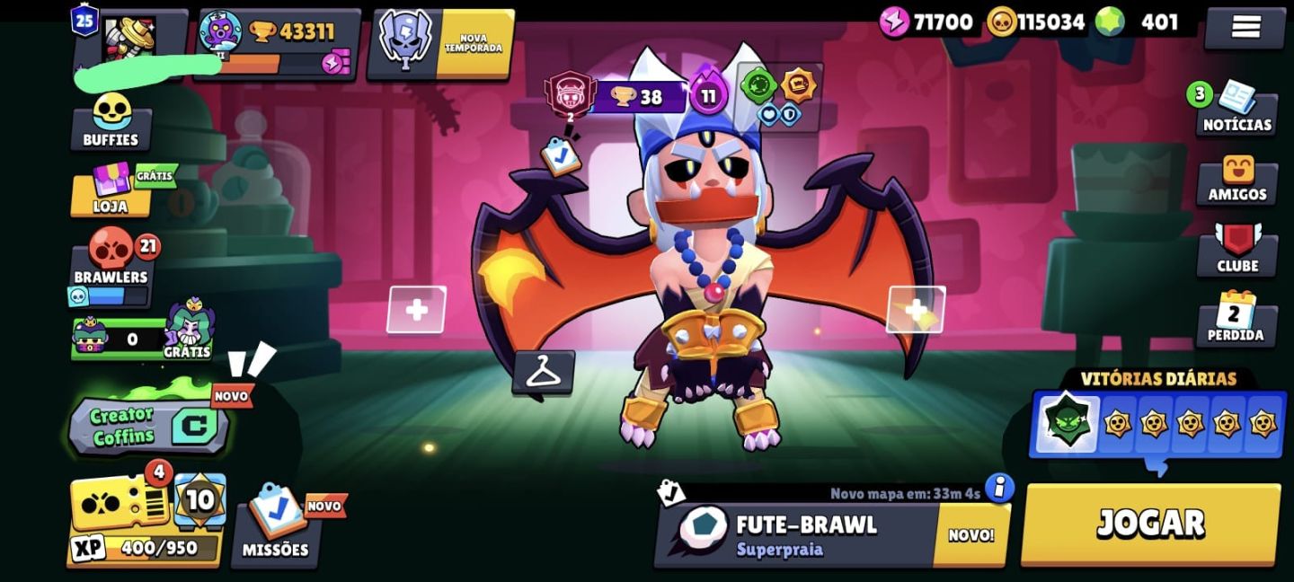COMBO Conta de Brawl Stars e Clash Royale (43k de troféus) e (8k de troféus)