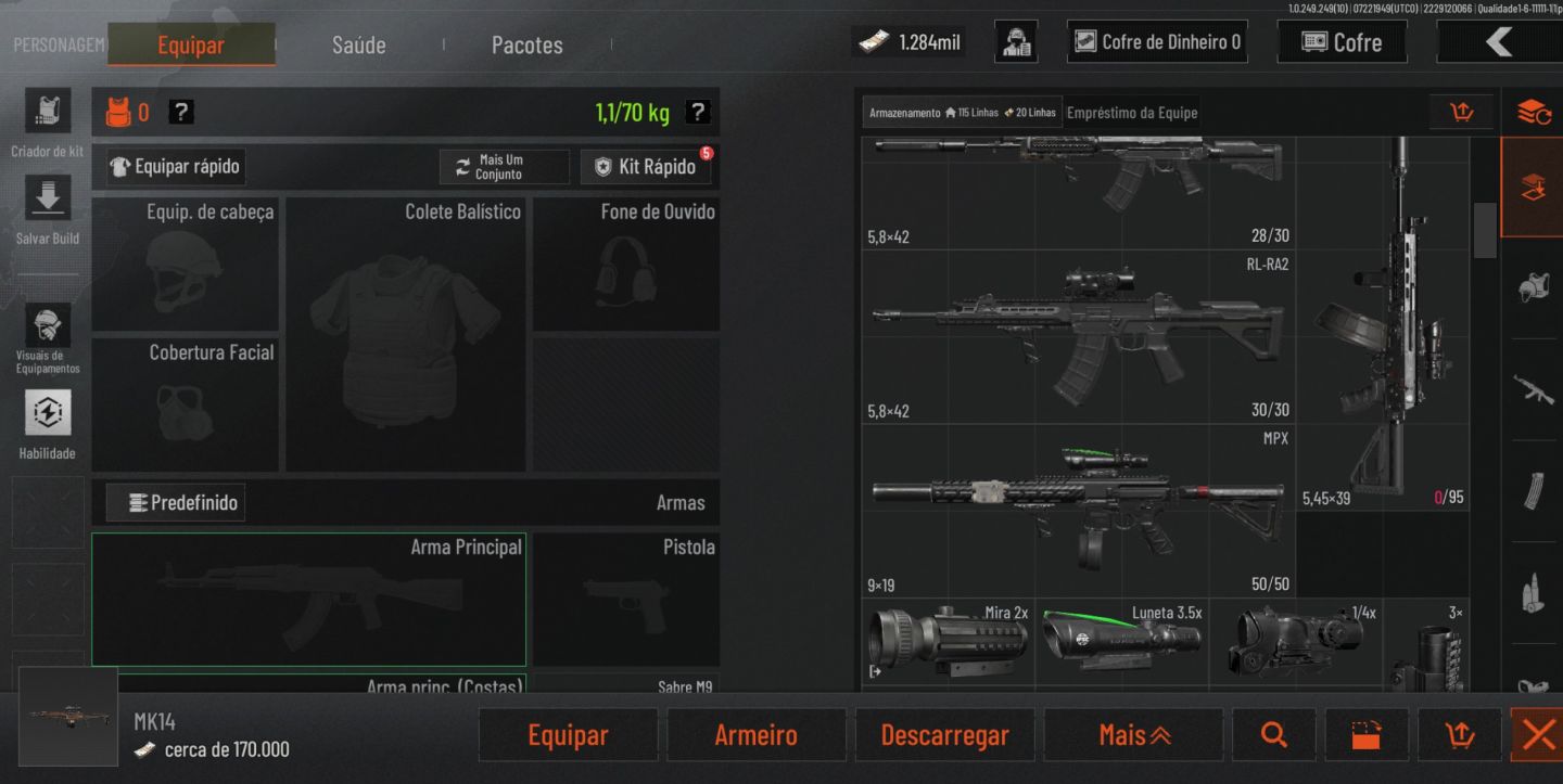 CONTA ARENA BREAKOUT MOBILE COM 40 MILHÕES DE ARMAZEM