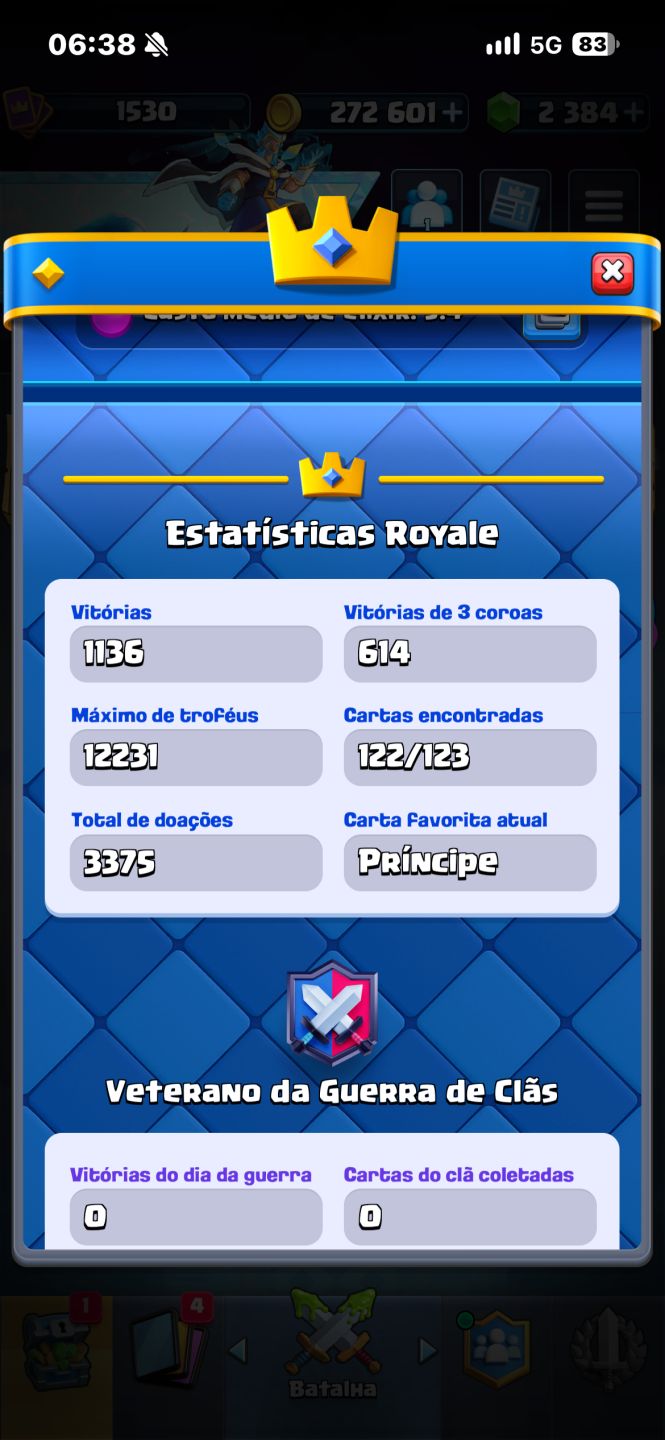 Conta Clash Royale