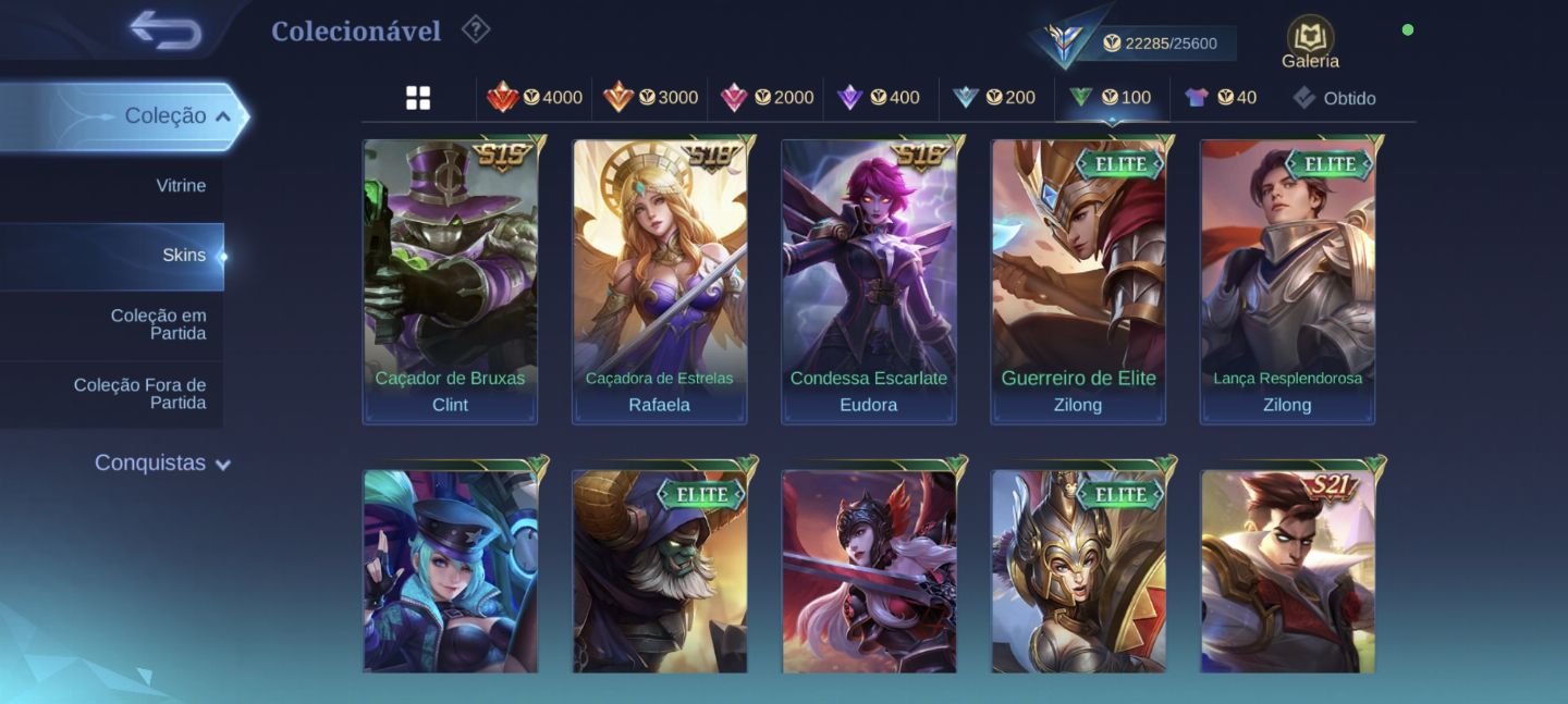 CONTA DE MOBILE LEGENDS COM SKINS E BORDAS QUE NÃO VOLTAM MAIS!!