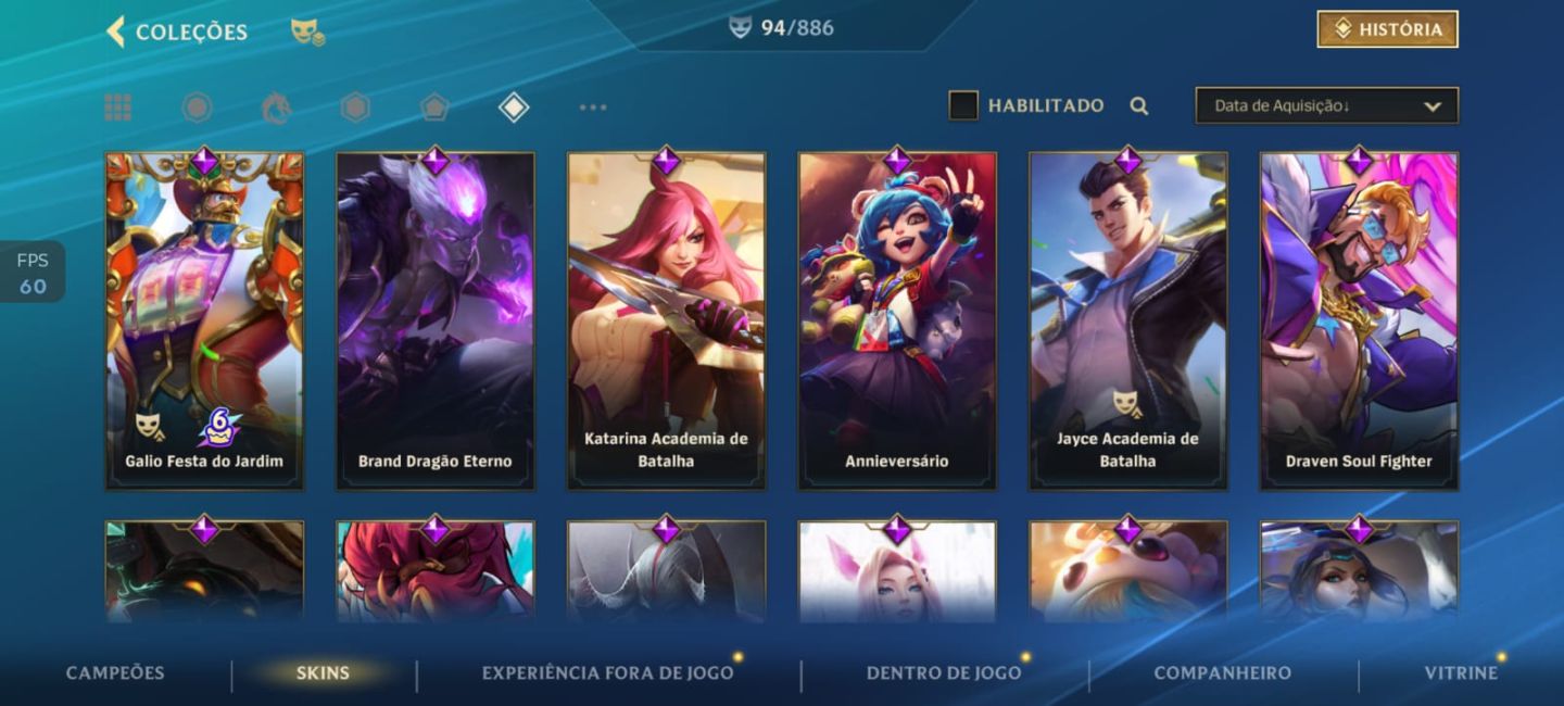 Conta WR Elo Mestre |94 Skins| Deus-Rei Garen + Yone Emissário + Jinx/Vi Arcane