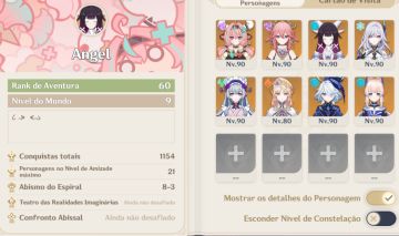 CONTA GENSHIN (AR 60 - jogada desde o lançamento do jogo) + STAR RAIL