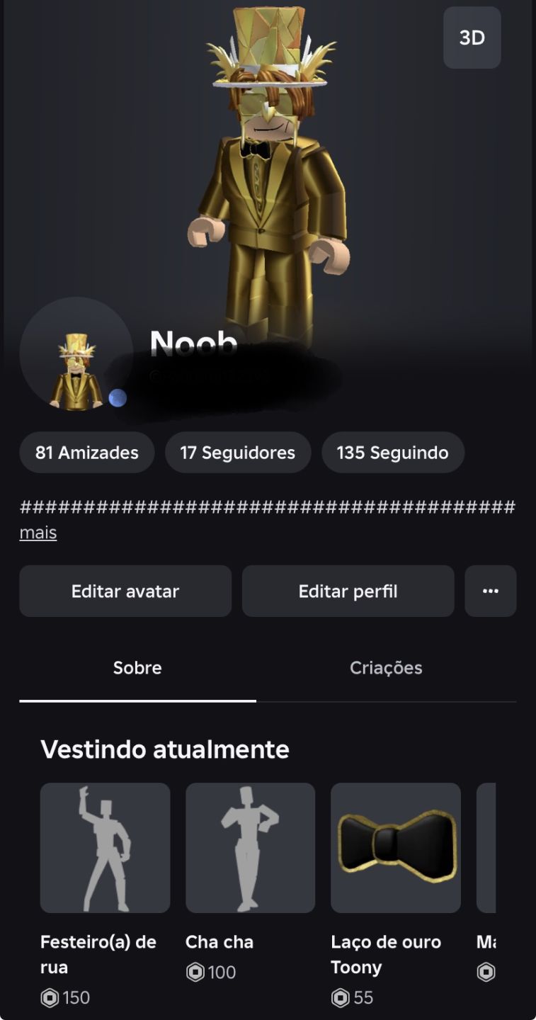 CONTA COM MAIS DE 1.000 ROBUX GASTOS